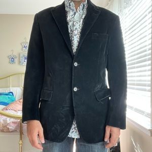 Bernini by Rienzi mens dark navy blue velour blazer, 40R